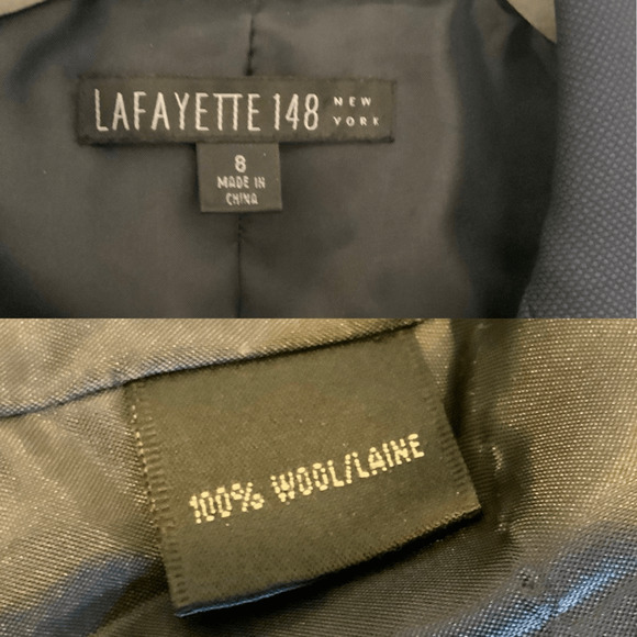 Lafayette 148 Suit Pants Blazer Navy Wool - Picture 7 of 11